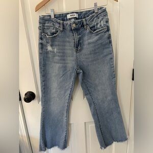 Mica LA women’s cropped wide leg high rise raw hem size 30 quality jeans